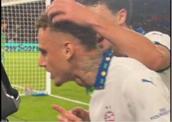 Noa Lang opnieuw onder vuur na de manier van juichen tijdens wedstrijd tegen PSG